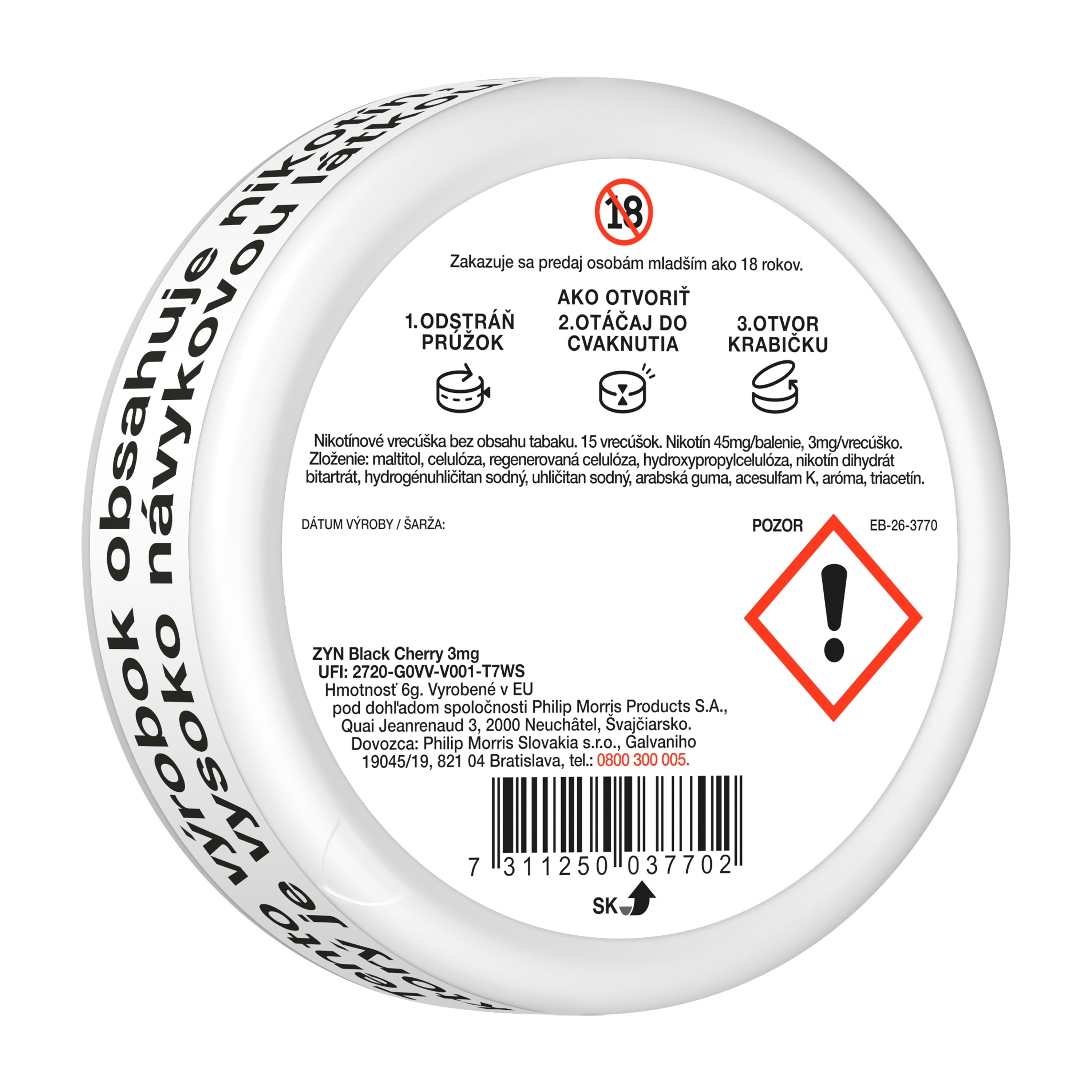 ZYN BLACK CHERRY 3MG (KARTÓN) (Zyn Black Cherry)