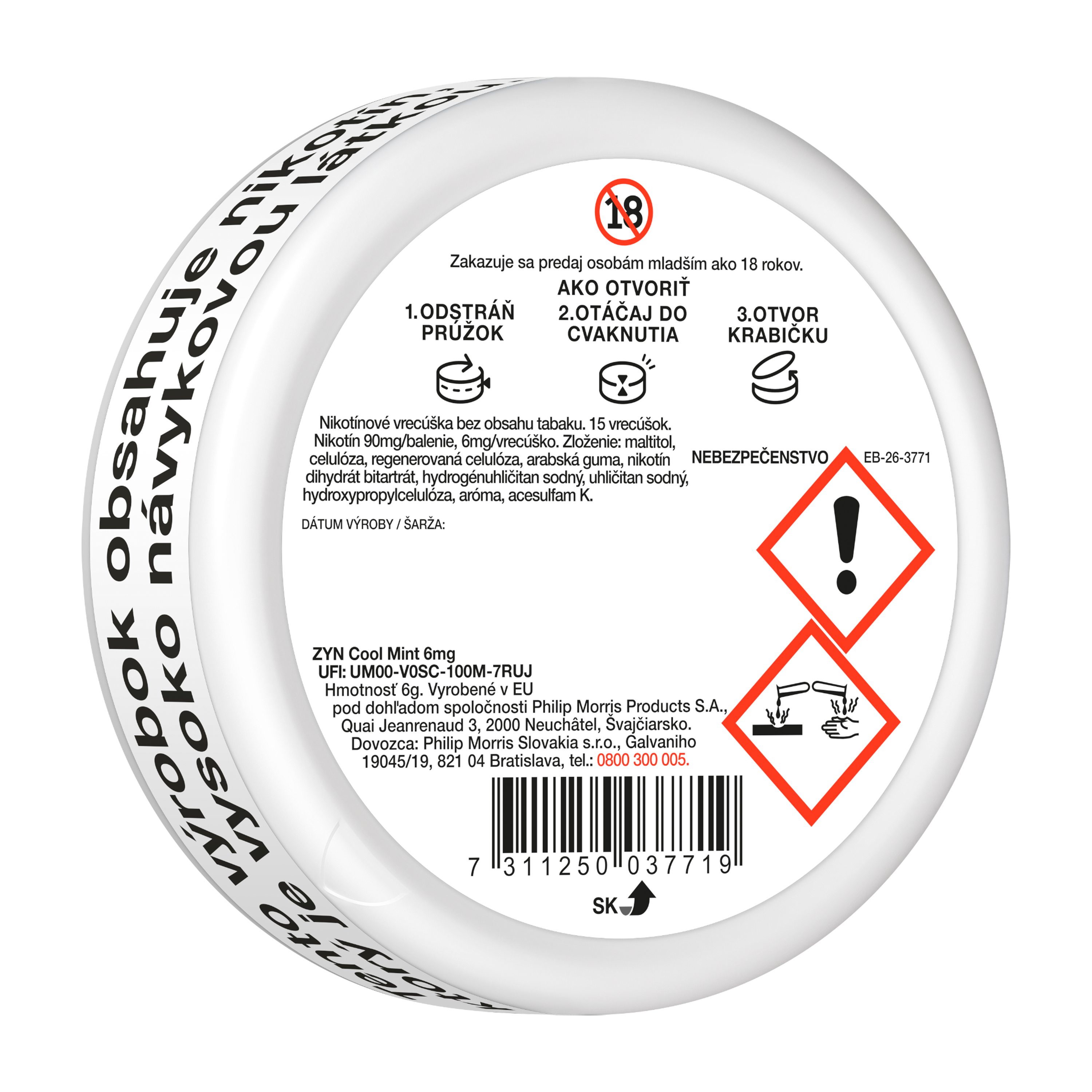 ZYN COOL MINT 6 MG (KRABIČKA) (Cool Mint)