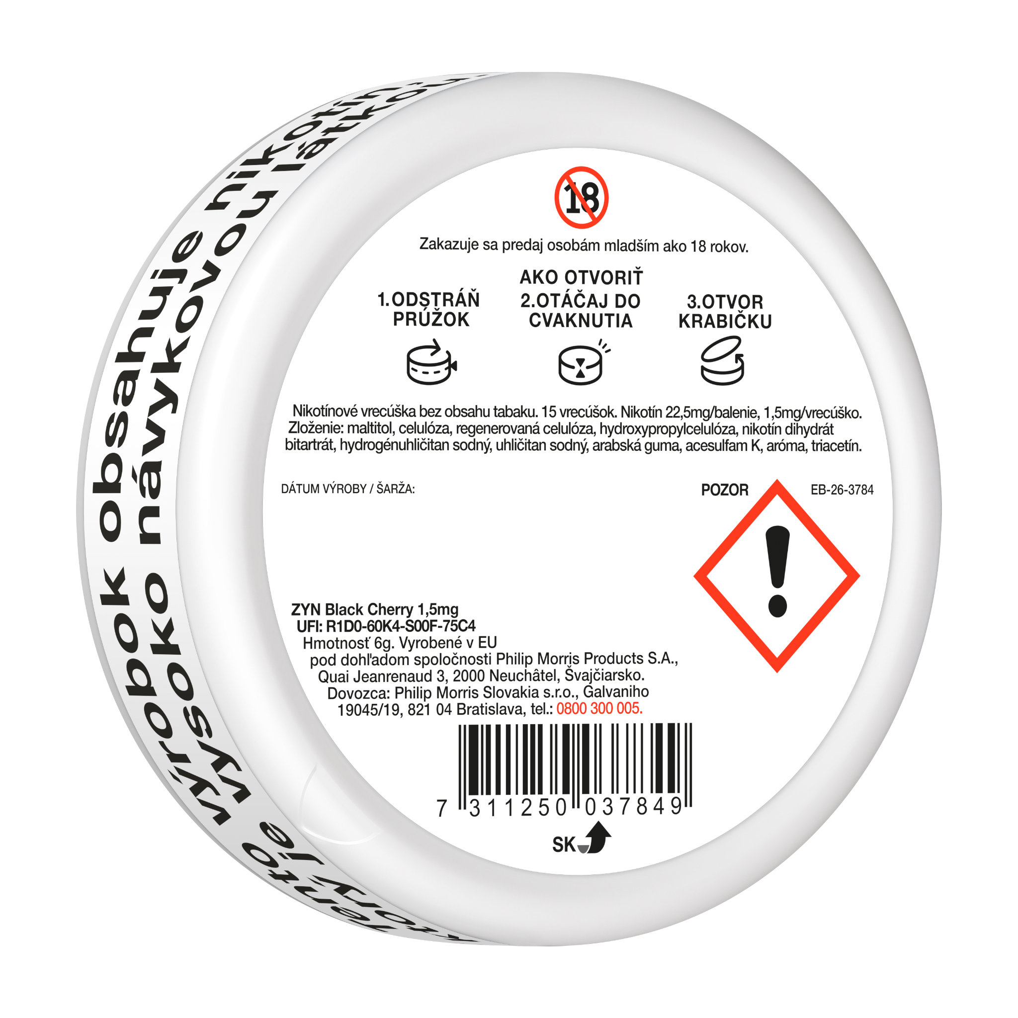 ZYN BLACK CHERRY 1.5MG (KRABIČKA) (Zyn Black Cherry)
