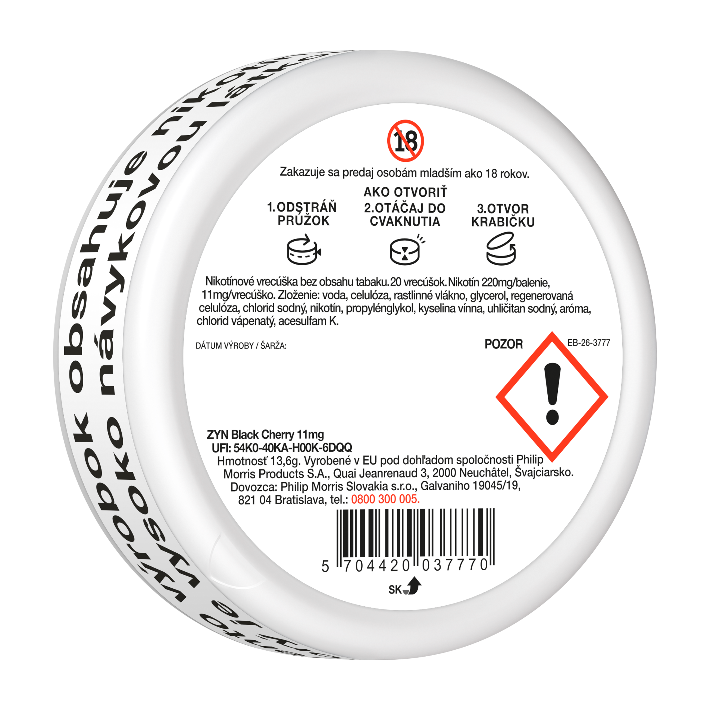 ZYN BLACK CHERRY 11 MG (KRABIČKA) (Zyn Black Cherry)