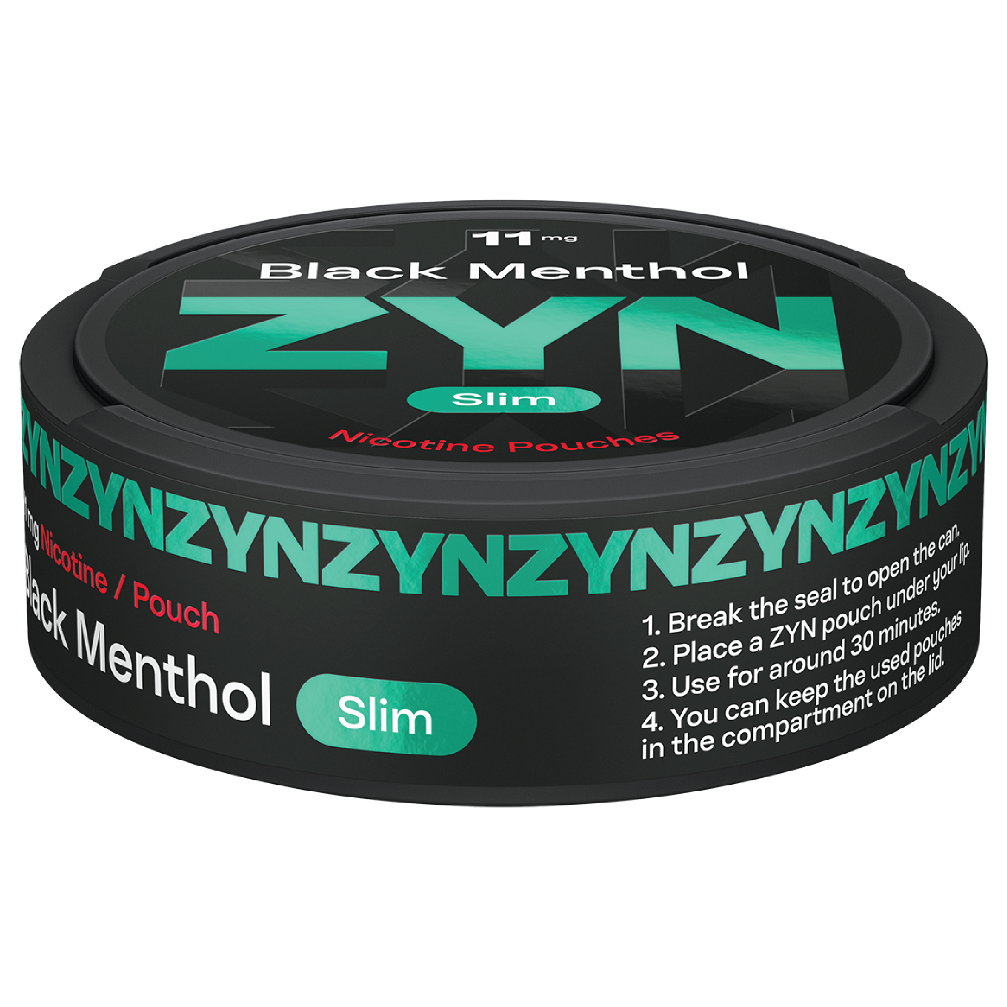 ZYN BLACK MENTHOL 11MG CAN (Black Menthol)