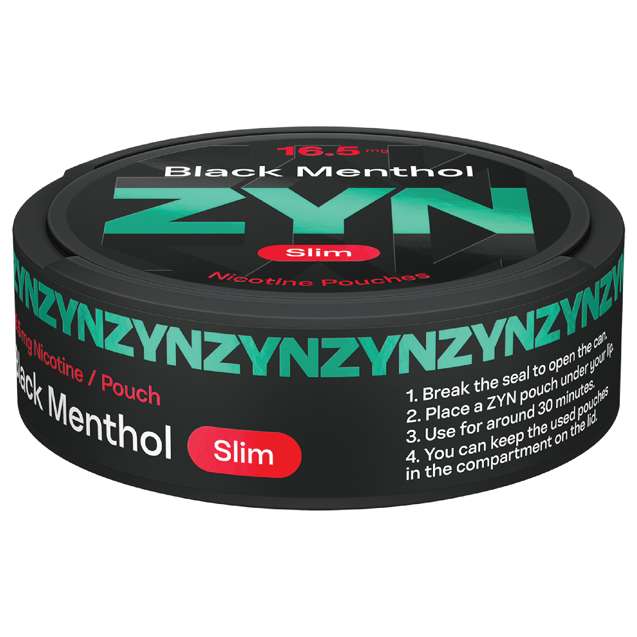 ZYN BLACK MENTHOL 16.5MG CAN (Black Menthol)